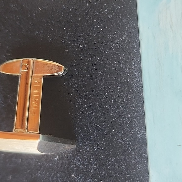 Vintage Foster Gold Tone Square Textured Cufflinks - Picture 4 of 5